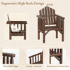 Wooden Patio Dining Chair with Armrests and Reclined High Backrest