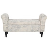 Vintage Printed Upholstered Storage Ottoman Bench Bed End Window Seat w/ Armrest