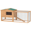 PawHut Rabbit Hutch, Guinea Pig Hutch 2 Tier with Run for Outdoor Garden