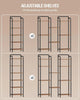 Narrow Wooden Shelf 6 Tier Rustic Rack Display Unit Metal Frame Storage Bookcase