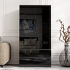 High Gloss 3 Door 2 Drawers Wardrobe With Shelves Storage Bedroom Furniture
