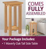 Small Coffee Table, Solid Wooden Oak Side Table, Telephone/Lamp Stand, 1 Shelf