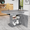 Extendable Dining Table with Storage Space-Saving Kitchen Table 110-130 cm Grey