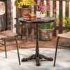 60CM Round Patio Dining Table Cast Aluminum Dining Table-Bronze