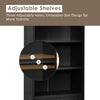 Wooden Tall Bookcase 3-Tier Shelving Storage Cabinet