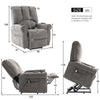 Electric Riser Recliner Armchair 8 Point Heated Massage Sofa w/ Cup Holder Grey