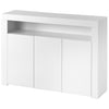 LED Sideboard High Gloss Front Buffet Cabinet TV Unit Stand 3 Doors White