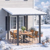 2.4x3.6m Metal Lean-to Gazebo Wall Mounted Iron Hardtop Pergola Heavy Duty