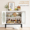 83cm 2 Door Rattan Buffet Cabinet Sideboard Storage Cupboard w/ Adjustable Shelf