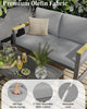 2Pcs Aluminum Patio Armchairs Set Thick Cushion Outdoor Garden Sofa Chairs