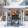 Aluminium Lean-To Gazebo, Wall-Mounted Hardtop Roof Pergola for Garden & Patio