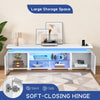 185cm High Gloss TV Stand Cabinet with Power Outlets & RGB LED Light & 2 Dmiqerl