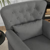 Wingback Armchair, Chesterfield-style Accent Chair, Dark Grey