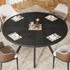 120cm Round Dining Table, Modern Kitchen Table with Metal Base for Dining Room