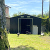 12x10 FT Steel Storage Shed, Pre-drilled Steel Panel Outdoor Tool Shed