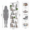 6 Tier Bookcase with Shelf Unit for Storage Bookshelf Display Living Room Office
