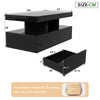 Coffee Table with LED High Gloss Black Coffee Table Centre 2 Drawers Rectangular