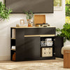 Sideboard, Storage Cabinet with 2 Doors and Adjustable Shelf, Black
