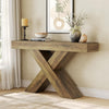 55-Inch Console Table with X-Shaped base, Narrow Entryway Sofa Table for Hallway
