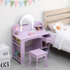 Kids Vanity Set with LED Mirror,Makeup Desk with 1 Drawers &,2 Open Shelves