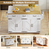 Kitchen Island on Wheels, Rolling Kitchen Storage Trolley with Foldable Tabletop