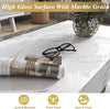 High Gloss Coffee Table with LED Lights Modern White Storage Table 2 Drawers