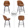 26in Bar Stools Set of 2 Swivel Counter Height Chairs w/ Metal Legs & Footrest