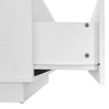 LED Coffee Table With Storage 2 Drawers Living Room Furniture High Gloss White