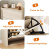 Shoe Storage Cabinet with 3/2 Flip Drawers for Hallway w/ Adjustable Shelves