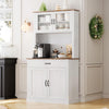 Kitchen Cabinet Hutch Storage Pantry with Microwave Stand Freestanding Buffet