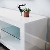 High Gloss White TV Unit Storage Cabinet Stand 160cm with LED Light 2 Drawers