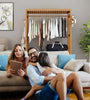 Heavy Duty Wooden Clothes Rail Rack Garment Hanging Stand Corner Open Wardrobe
