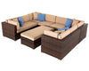 Rattan Direct Geneva Chocolate & Cream U-Shape Garden Corner Sofa Set RRP £1749