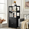 Freestanding Bathroom Floor Cabinet Wooden Tall Storage Cupboard 2 Open Shelves