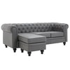 Hertford Faux Leather L Shaped Corner Sofa In Dark Grey