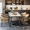 Set of 2 Leather Dining Chairs Modern Kitchen Dressing Room Bedroom Padded Seat