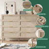 8 Drawer Dresser Rattan Dresser for Bedroom Living Room Chest of Drawer w/Handle
