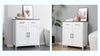 Bathroom Floor Cabinet Free Standing Storage Cupboard w/ 2 Drawers 2 Doors