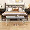 117 cm Indoor Long Ottoman Bench w/ Rubber Wood Legs-Dark Grey