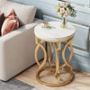 Modern Round End Table with Thick Faux Marble Top, Side Table Cocktail Table