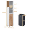 Tall Bathroom Storage Organizer Unit with 3-Tier Shelves-White