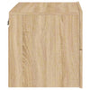 Wall-mounted Bedside Cabinet with LED Lights Sonoma Oak