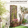 Garden Wooden Planter Box with Trellis Flower Raised Bed Dark Brown