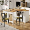 360° Swivel Dining Bar Table Kitchen Island, w/ Storage Cabinet, Wine Rack White