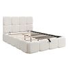 Upholstered Hydraulic Storage Bed Double 4ft6 with Velvet Headboard 135x190 cm