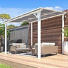 Aluminium Lean-To Gazebo, Wall-Mounted Hardtop Roof Pergola for Garden & Patio