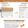 Kitchen Trolley Storage Islands & Carts with Extendable Rubberwood Worktop White
