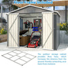 Garden Shed Apex Roof 8X6FT Metal With Free Foundation Base Storage House Grey