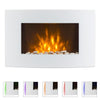 Fireplace Electric Space Heater Indoor Fire Effect Glass Home Remote 2000W White
