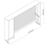 Radiator Cover White Modern Vertical Slat Shelves MDF Storage Cabinet Medium